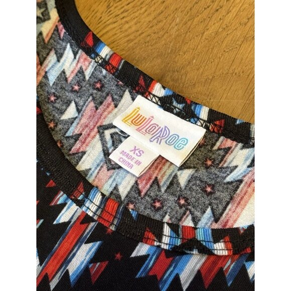 LuLaRoe Carly Hi-Lo Dress Colorful Geometric Pattern Size XS Loungewear NWT - Picture 8 of 13